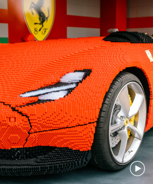 a full size ferrari monza SP1 recreated using 380,000+ LEGO bricks in world first