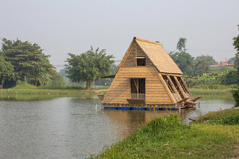 H P Architects Prototypes Floating Bamboo House In Vietnam   Floating Bamboo House Designboom 11 768x512 