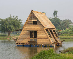 H&P architects prototypes floating bamboo houses for river-bound locals in vietnam