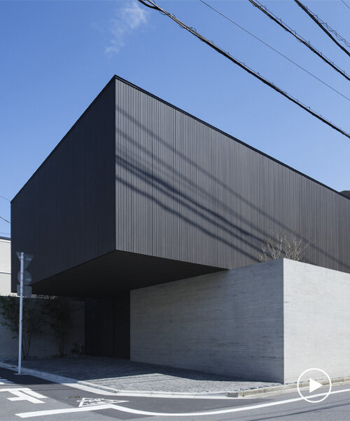 stacked cubes of lumber and concrete shape apollo architects' 'LAXUS' house in tokyo