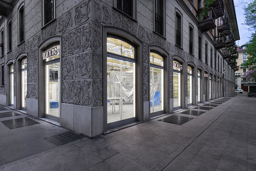 metallic meets vibrant blue inside modes milan's store design by gonzalez haase AAS