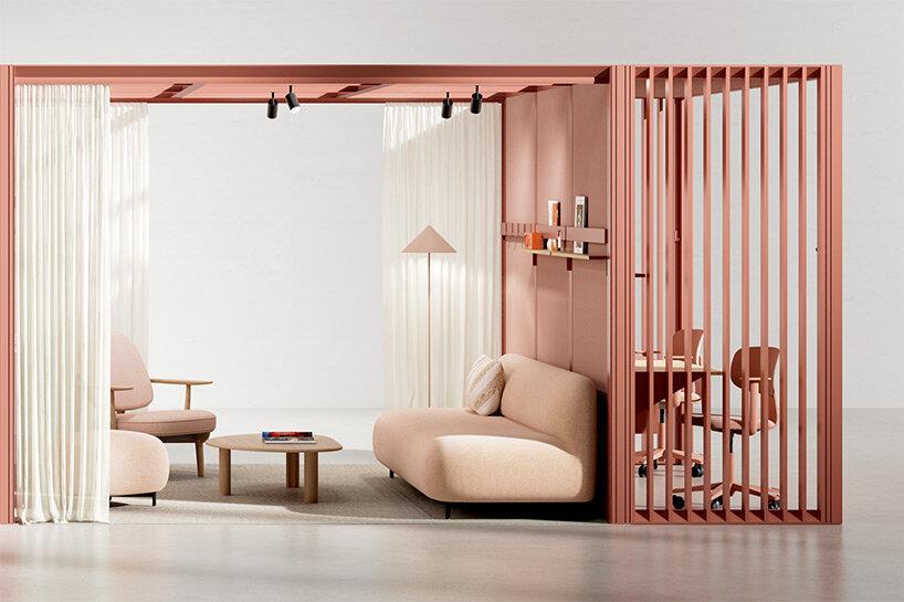 mute's omniroom revamps workspaces with flexible, construction-free interiors
