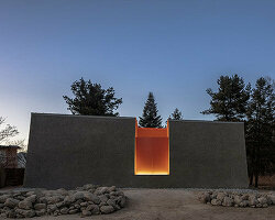 one-aftr sculpts monolithic 'doldam' house in south korean forest