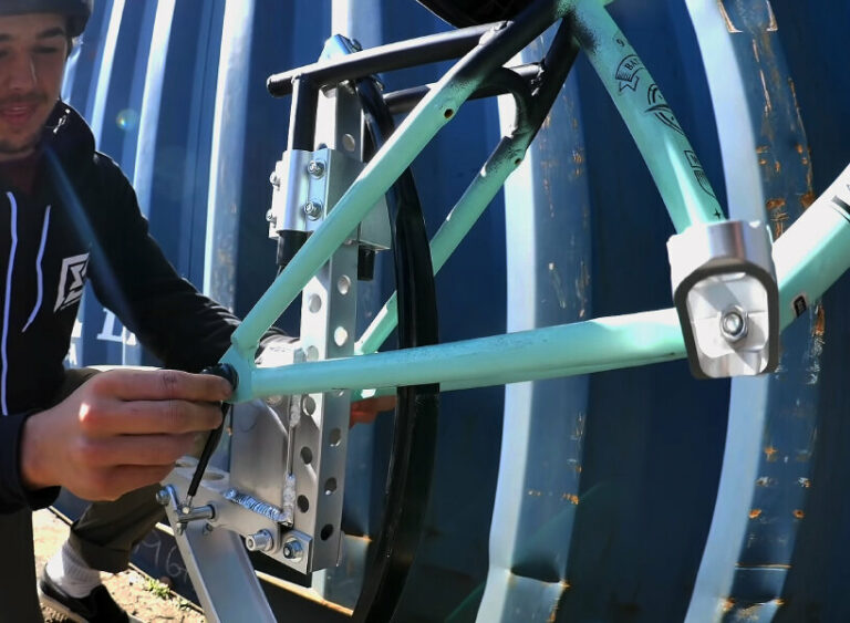 pogo stick and bicycle in one BMX riders build a wheelfree bouncing
