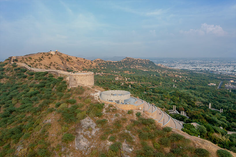 smritivan memorial plants circular concrete reservoirs dedicated to 2001 gujarat earthquake victims