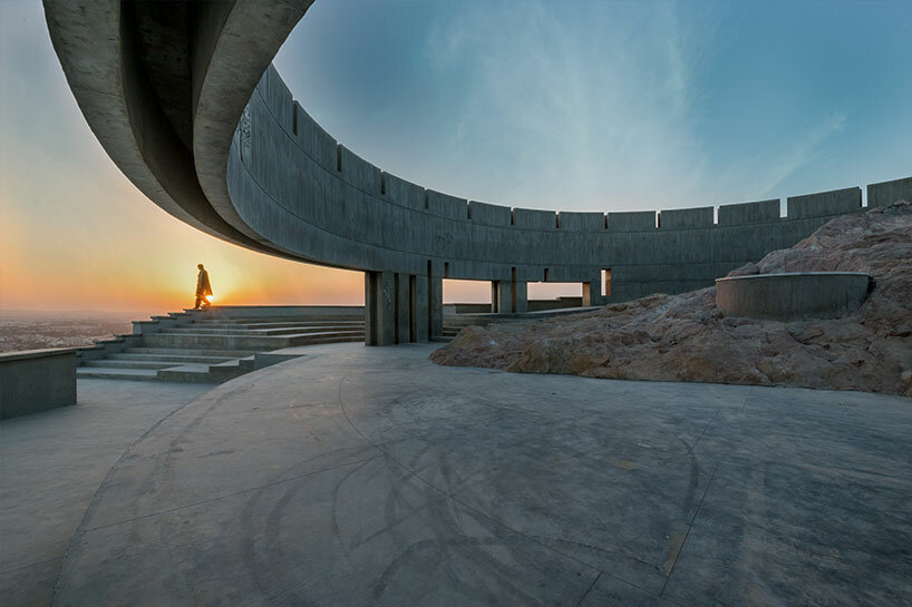 smritivan memorial plants circular concrete reservoirs dedicated to 2001 gujarat earthquake victims