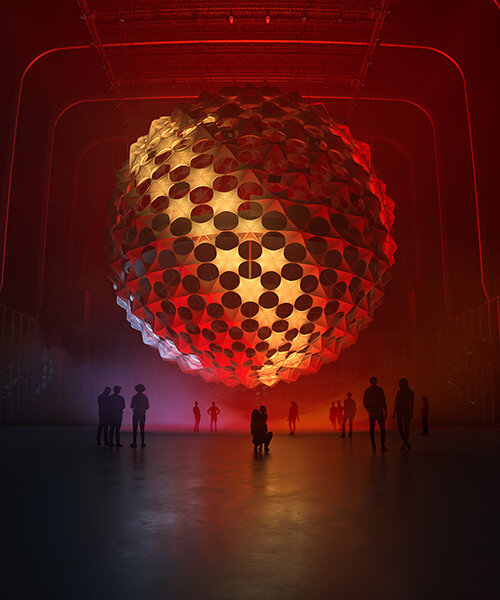 a luminous, spherical concert hall will float inside the shed in new york