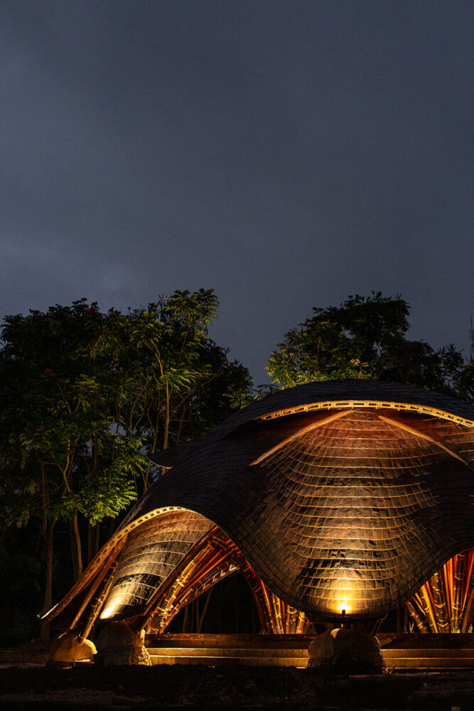 IBUKU's alchemy yoga center offers two bamboo shalas in bali