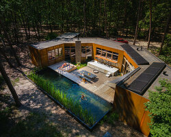 dutch studio getaway projects names its 'C house' after its unique floor plan