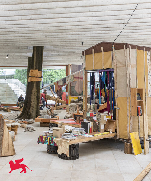 expansive sámi architecture library unfolds inside nordic pavilion at venice biennale