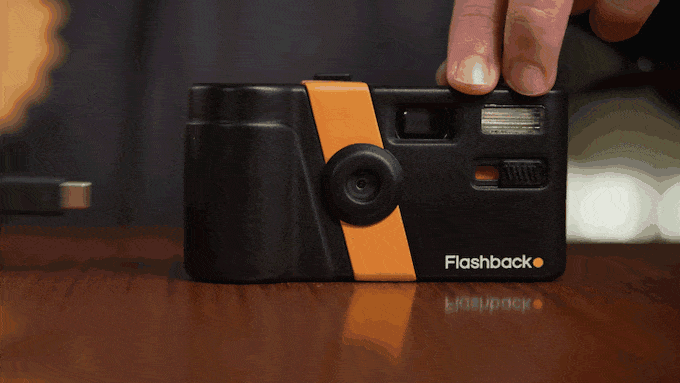 flashback: a classic film camera with digital technology designed to reduce plastic waste