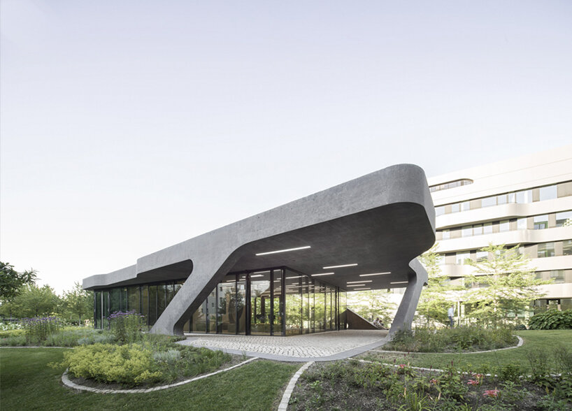 j. mayer h. expands FOM campus with amorphous pavilion