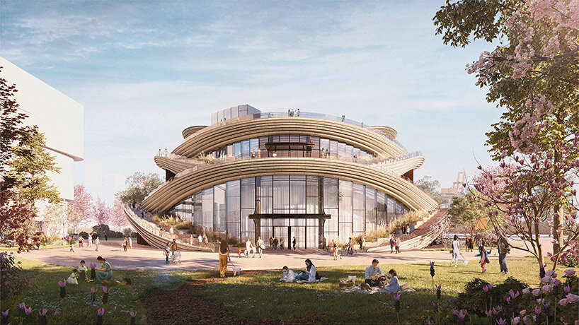 heatherwick to wrap shanghai building in 'futuristic' moon bridges