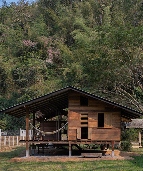 yangnar studio repurposes local antiques and wood for compact home in thailand forest