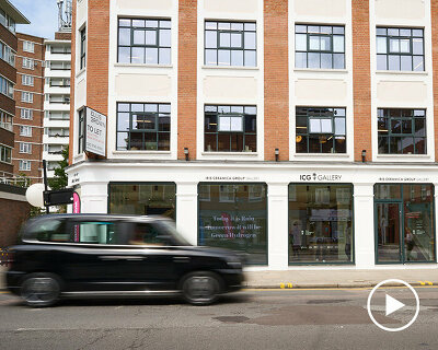 iris ceramica group opens new ICG gallery, london with virtual rain façade