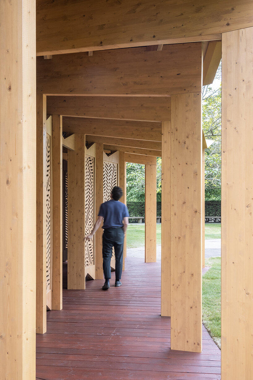 an exclusive look inside lina ghotmeh's serpentine pavilion through the lens of ste murray