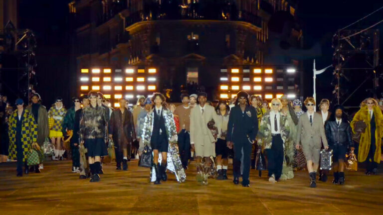 pharrell williams debuts first louis vuitton men's collection against a ...