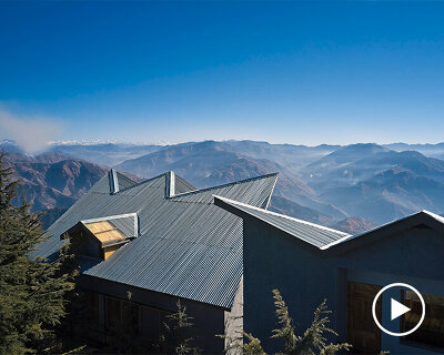 villa fagu with jagged roof 'choreographs' rainwater flow in arid western himalayas