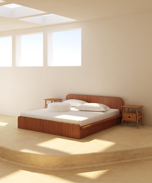 gentle curves crafted from solid pressed bamboo give shape to eco-friendly noura bed