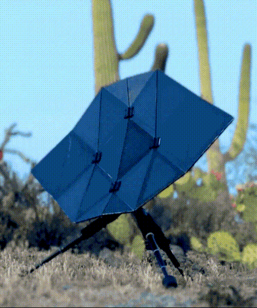 foldable origami solar panel 'sego charger' fits easily in backpacks for travel-sized PV power