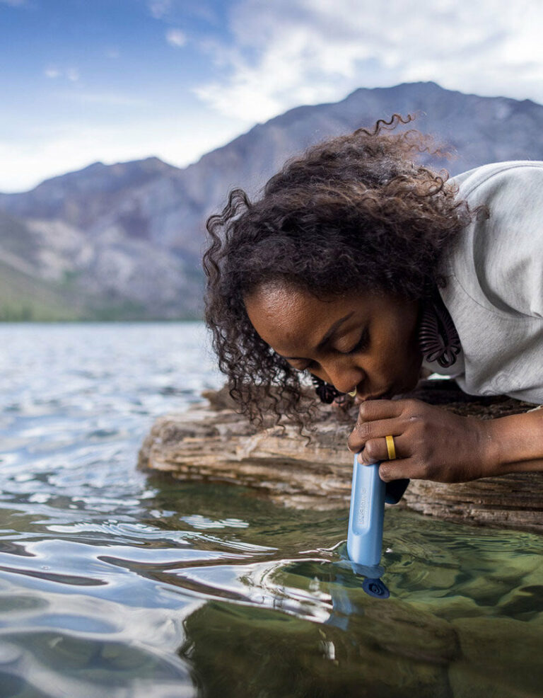 with this water filtration straw, you can drink directly from lakes