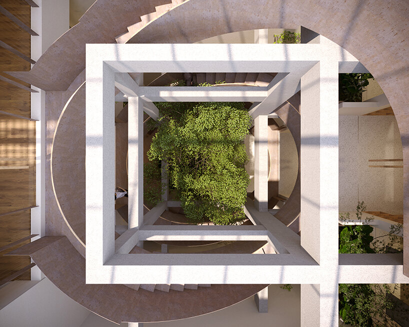 SAVA envisions beauty spa facade in vietnam as stacks of sculptural tree planters