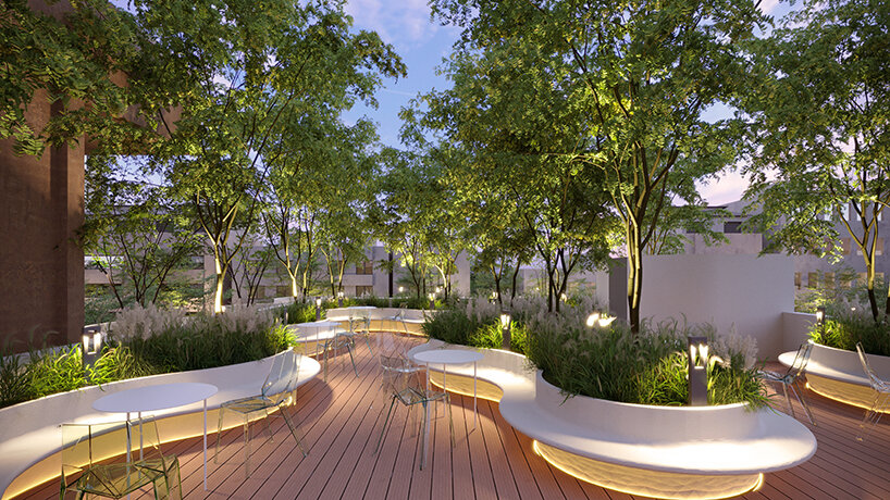 SAVA envisions beauty spa facade in vietnam as stacks of sculptural tree planters