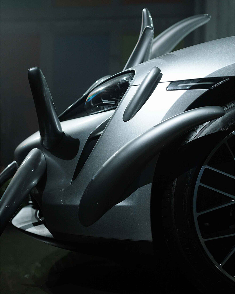 porsche taycan grows thorns in spiky makeover by fabian bergmark näsman