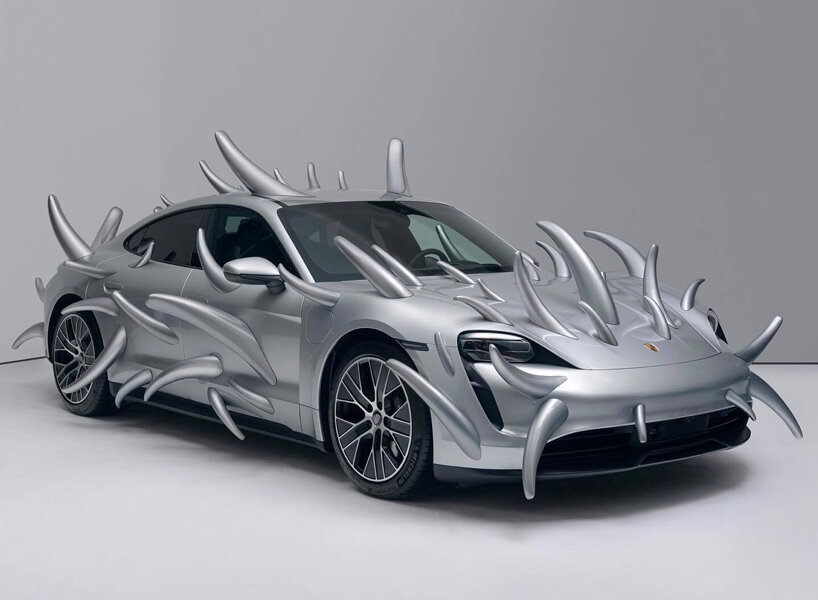 porsche taycan grows thorns in spiky makeover by fabian bergmark näsman