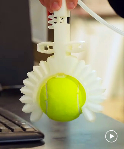 watch this 3D-printed robotic gripper pick up, hold and release objects without electronics