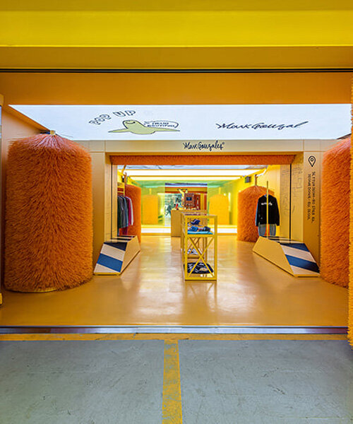 street fashion brand invites shoppers into a vibrant car wash-inspired pop-up in korea