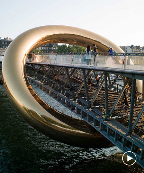 plastique fantastique's ringed installation envelops parisian footbridge for nuit blanche 2023