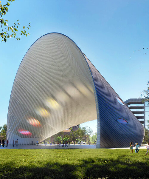 world's largest sundial with solar panels triples as energy generator and arts venue in houston