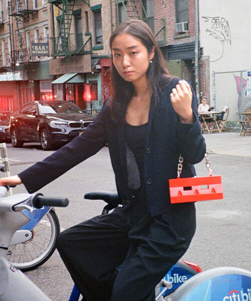 chris luu captures the urban charm of street barricades in a resin purse