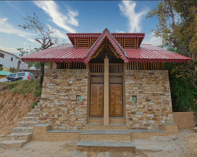 local bamboo, brick, and craftsmanship shape compartment s4's hybrid public toilet in india