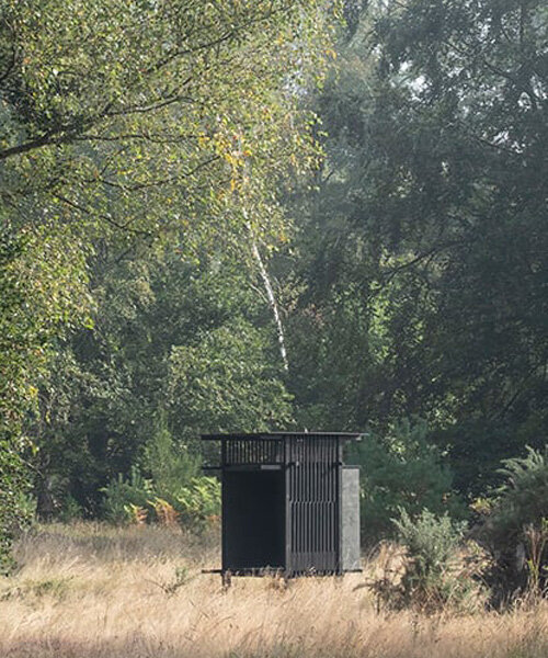 inclume architects' cabin is a remote bird watching shelter in british woodlands