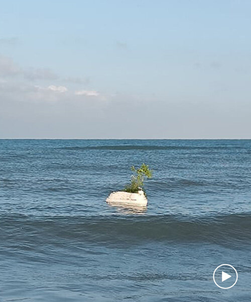 artificial biodegradable island cultivates marine life in the mediterranean sea