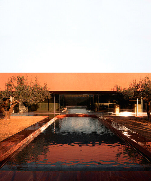balzar arquitectos plants valencian residence's red steel volume in an olive grove