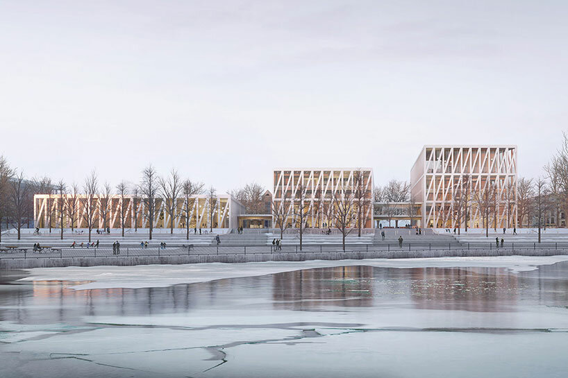 luca poian forms proposes a trio of timber pavilions in tartu, estonia