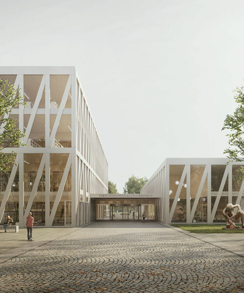 tartu cultural centre: luca poian forms proposes a trio of timber pavilions in estonia