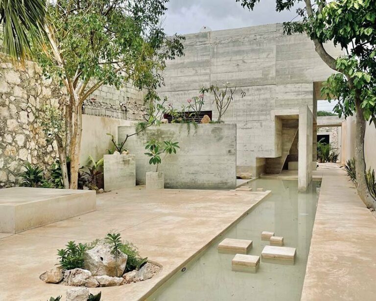 ludwig godefroy draws from mayan temples for brutalist 'casa dzul'