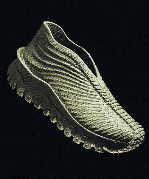 moncler and zellerfeld debut 3D-printed trailgrip sneakers designed using only one material