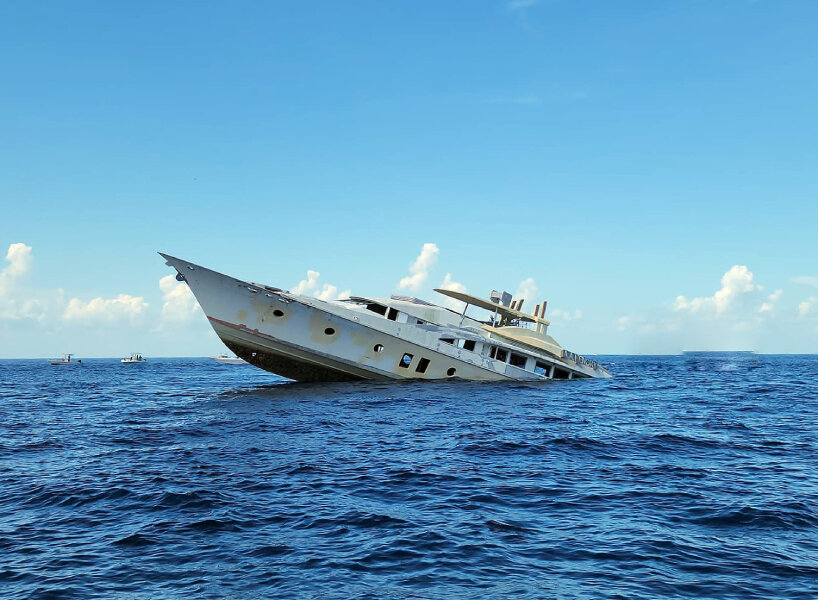 salvaged superyacht built in the 1980s becomes an artificial reef as it ...