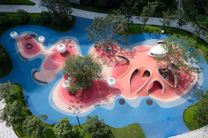 red dunes playtopia in china embraces undulating landscape for children's activities