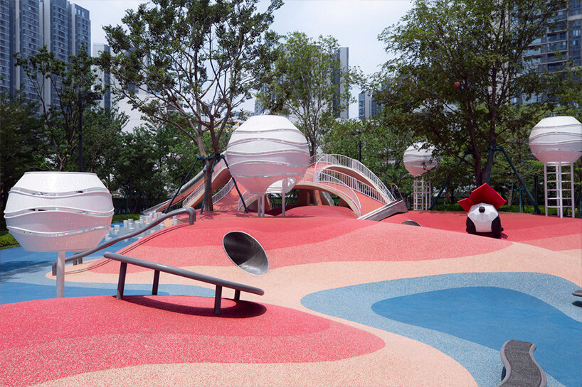red dunes playtopia in china embraces undulating landscape for children's activities