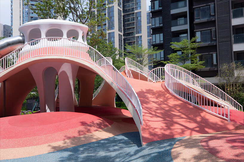 red dunes playtopia in china embraces undulating landscape for children's activities