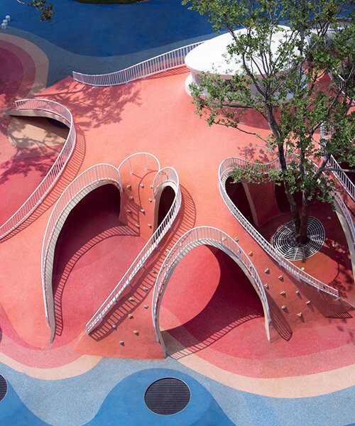 red dunes playtopia in china embraces undulating landscape for children's activities