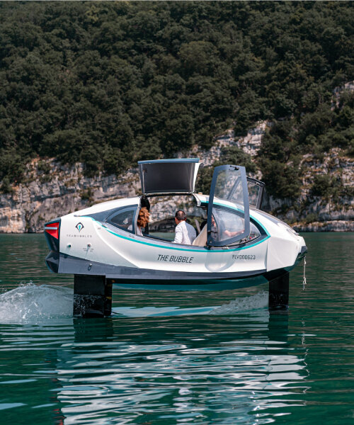 'seabubbles' electric flying water taxi with hydrofoils shuttles people between lakes in france