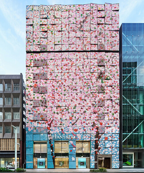 damien hirst enlivens tiffany & co. ginza flagship with floral artwork