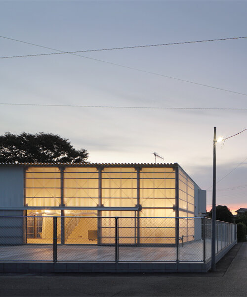 translucent warehouse by arii irie architects doubles as holiday villa in isumi, japan